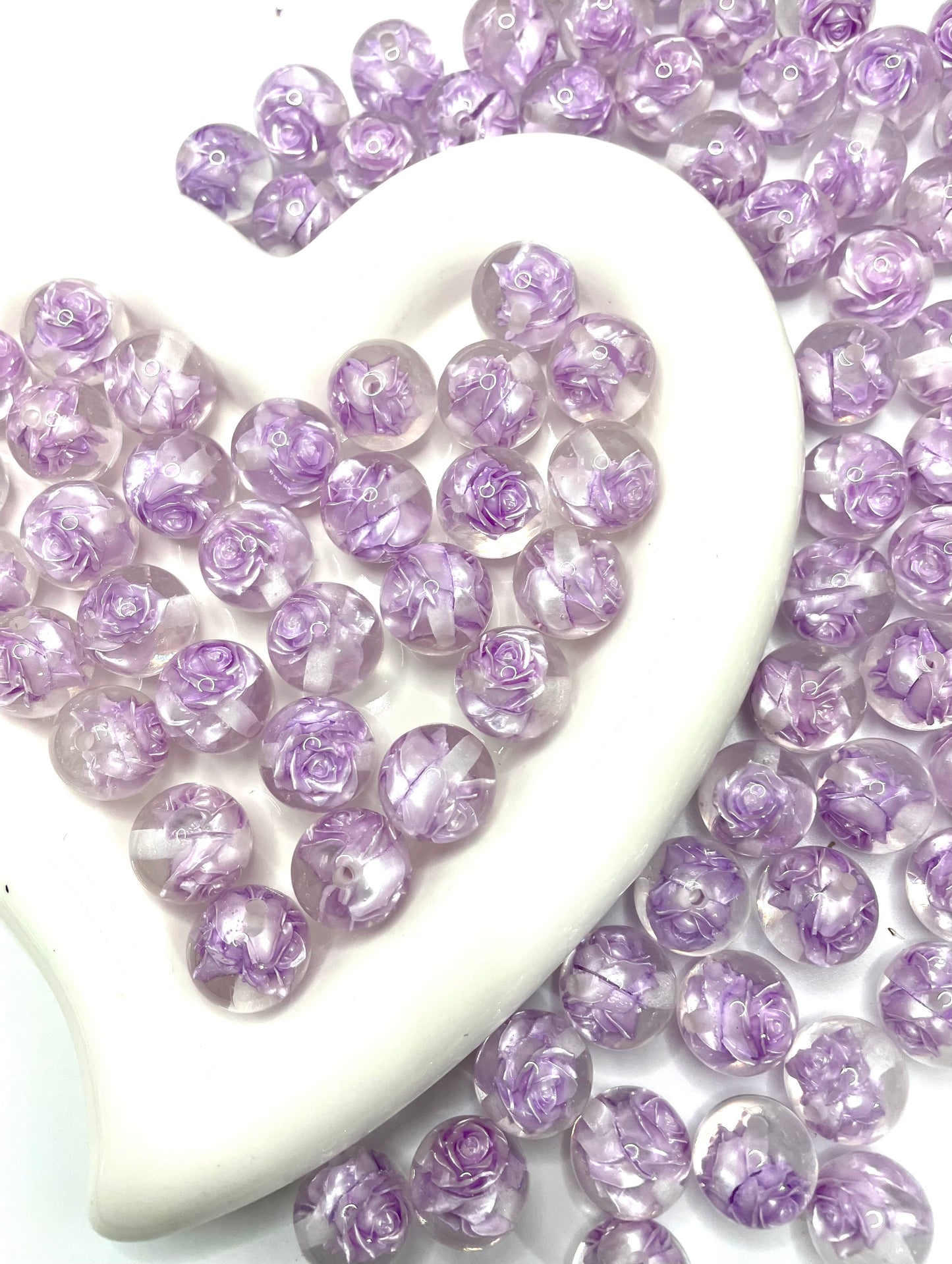 16mm acrylic resin beads with uv rose resin bead random mixed