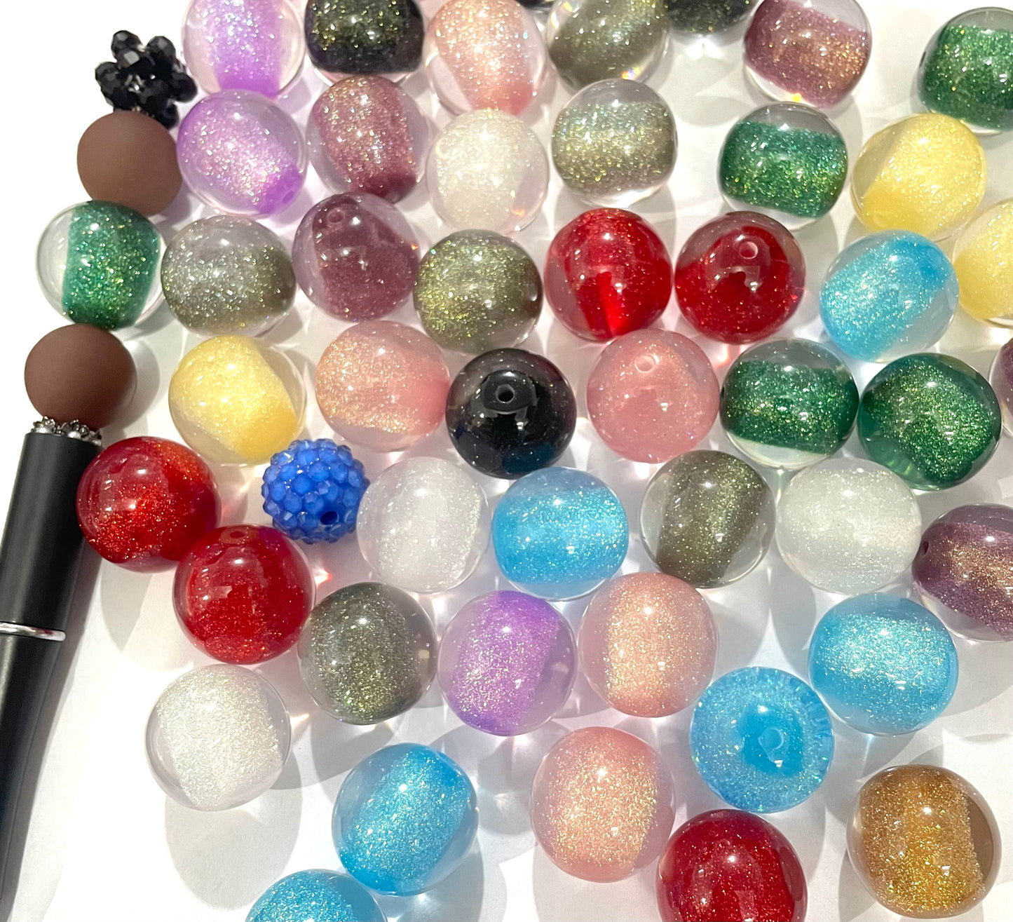 Acrylic bead glitter beads galaxyChroma Random Mix 20mm