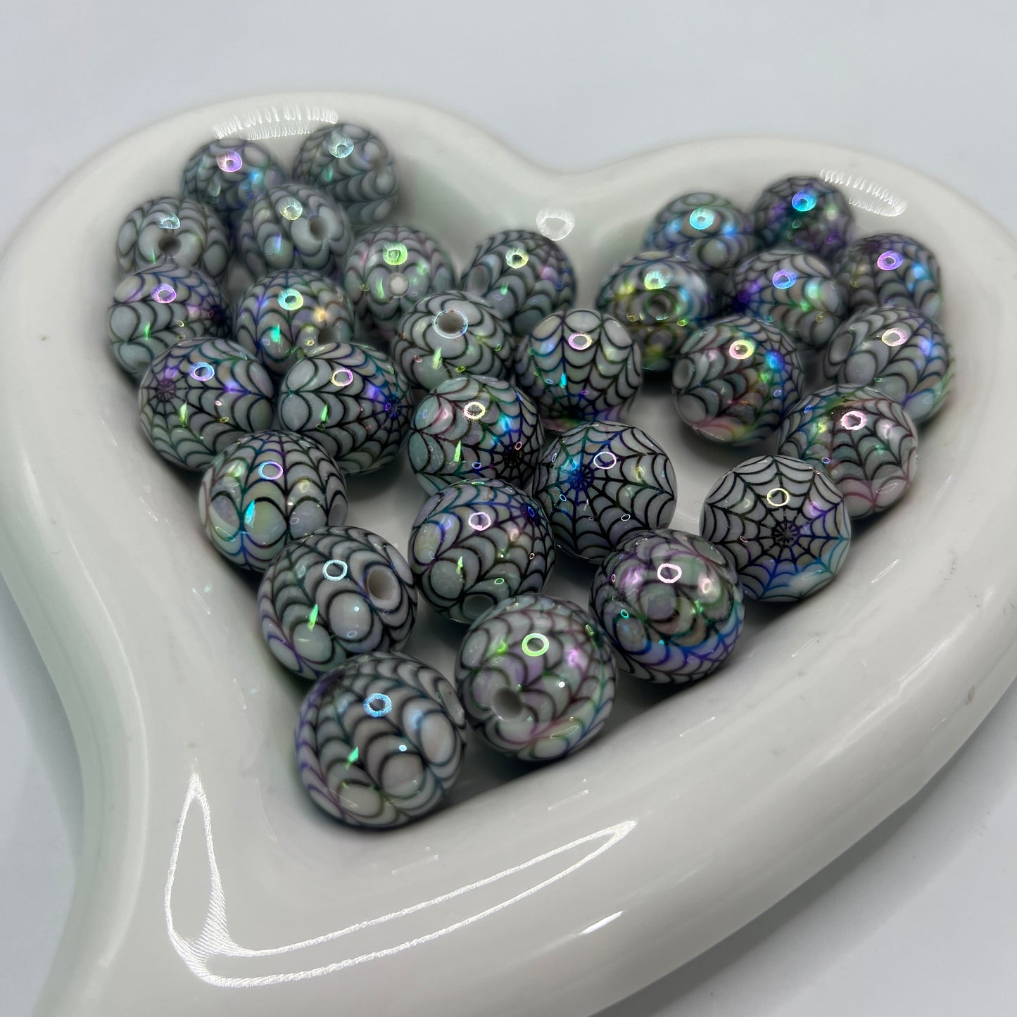 Halloween bead spider bead web bead uv spider web beads 16mm