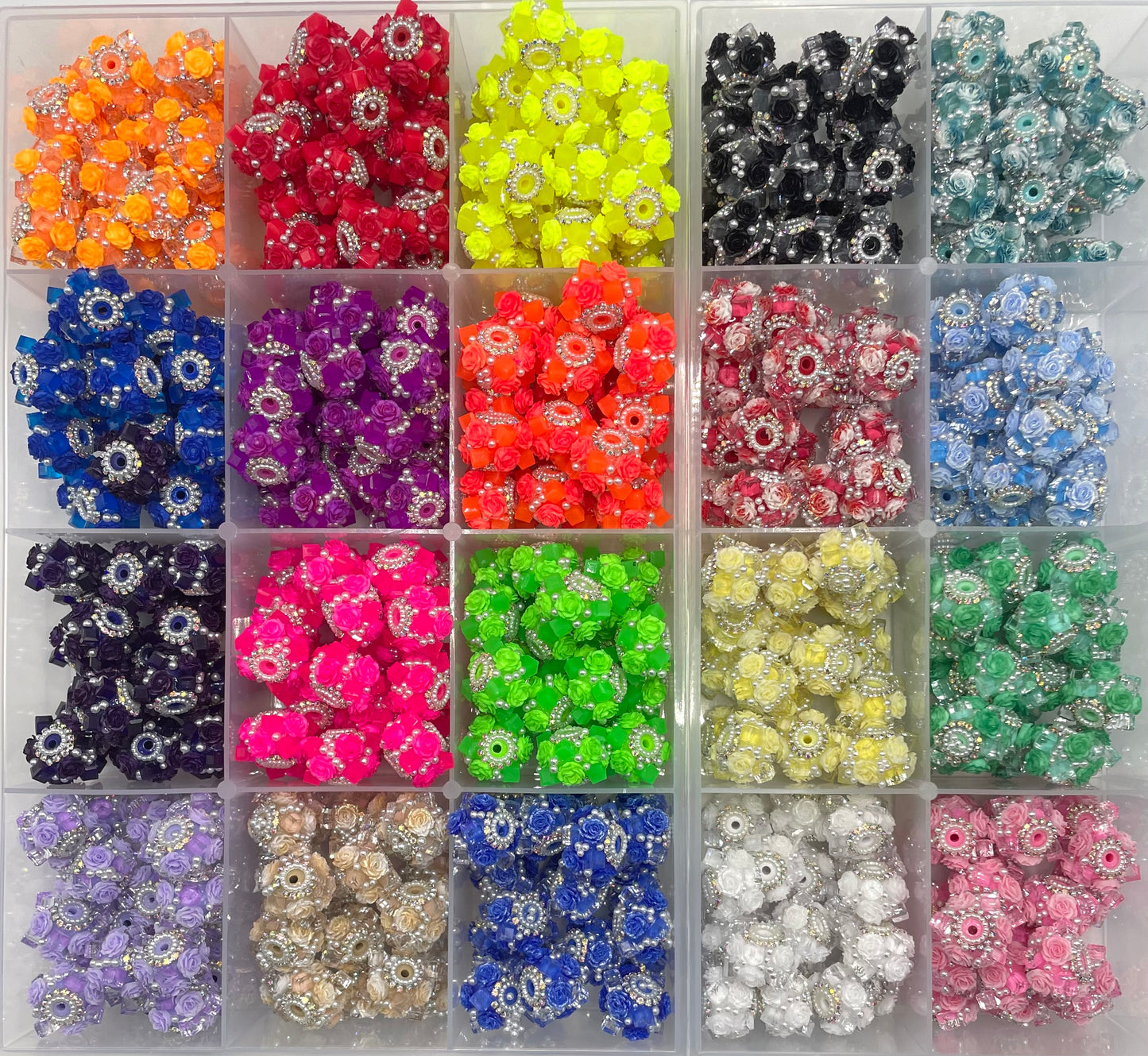 Fancy Beads Ice cubes Acrylic flower beads Colored ice Acrylic flower beads 20mm Random Mix