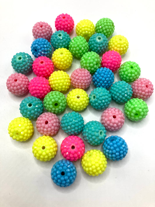 Multicolor Jelly Beads and Rhinestones Beads,Random Mix,20mm