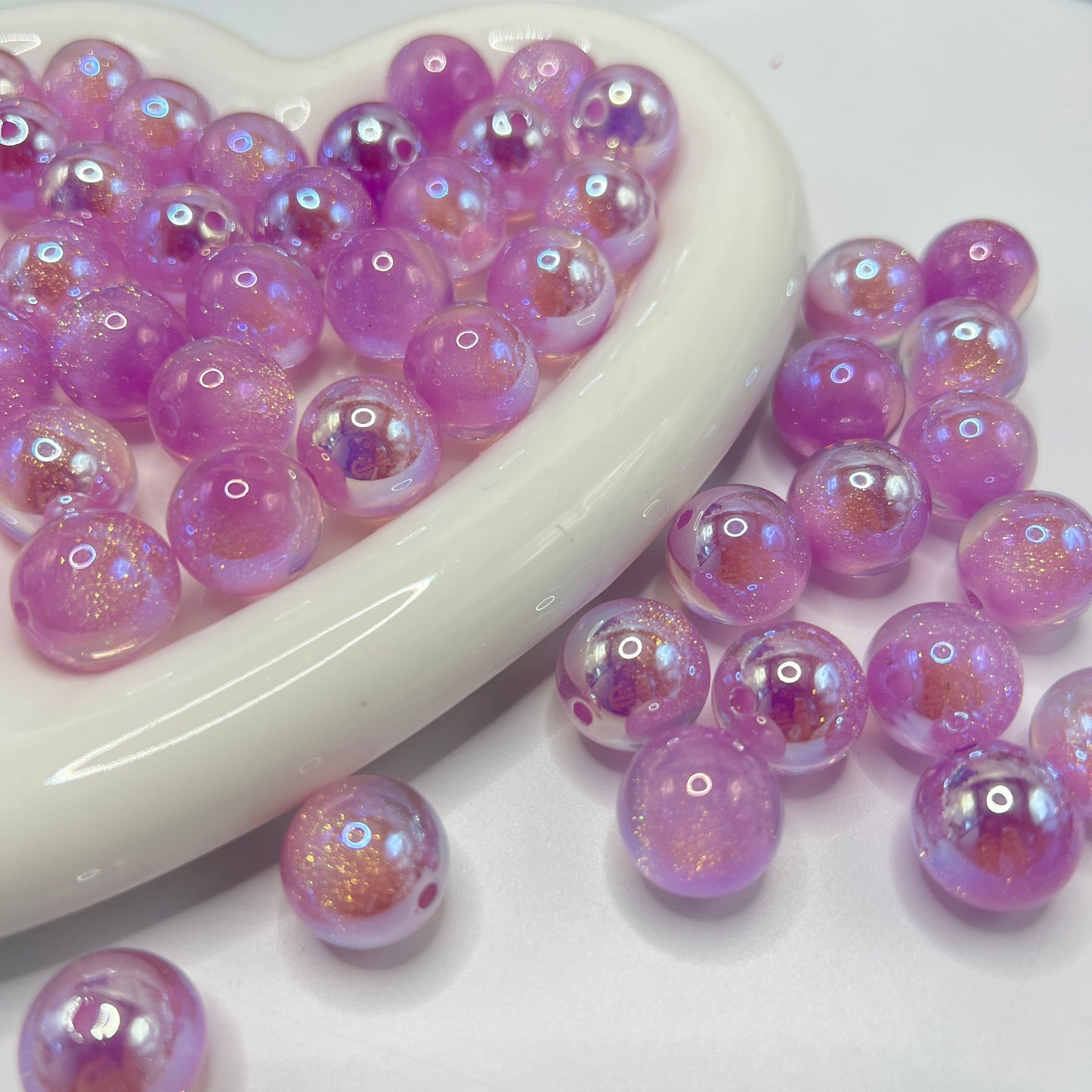 acrylic uv galaxy glitter beads diy beads colored random mix 16mm
