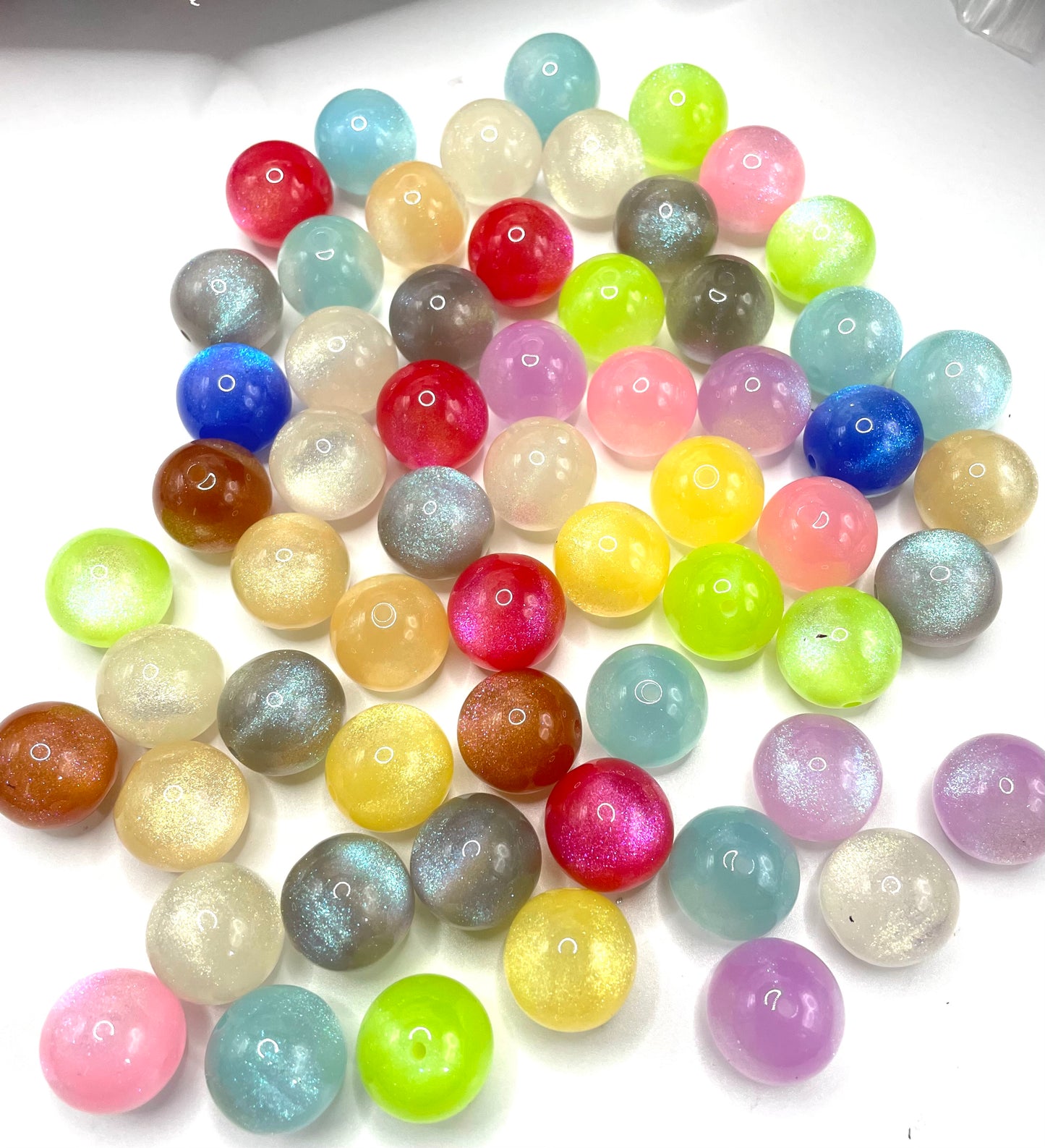 16mm/20mm colorful glitter beads