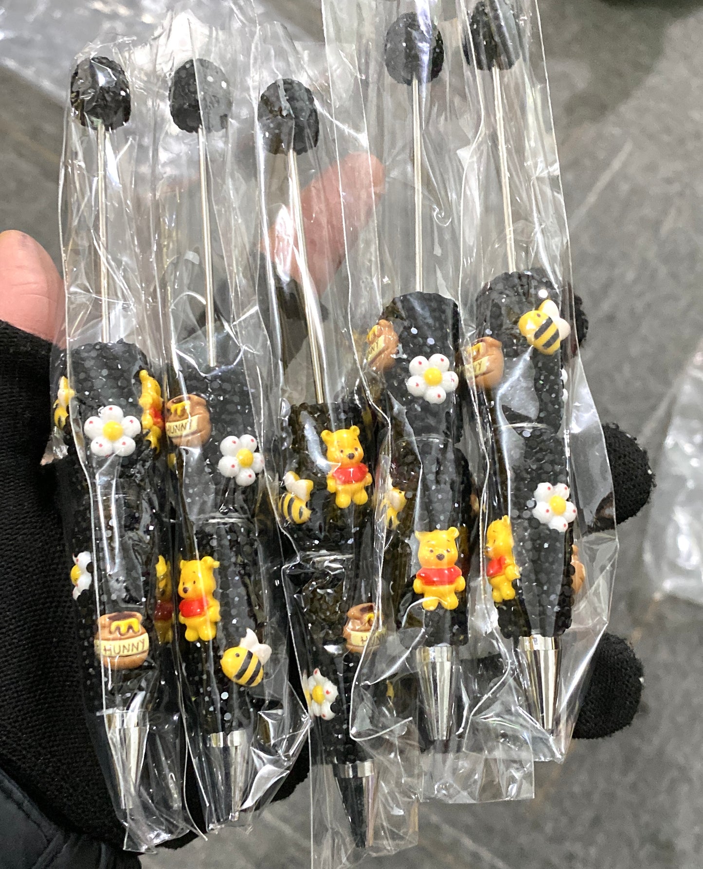 fancy pen fancy clay rhinestone pen ornaments with winnie pooh bear honey can bees diy pens