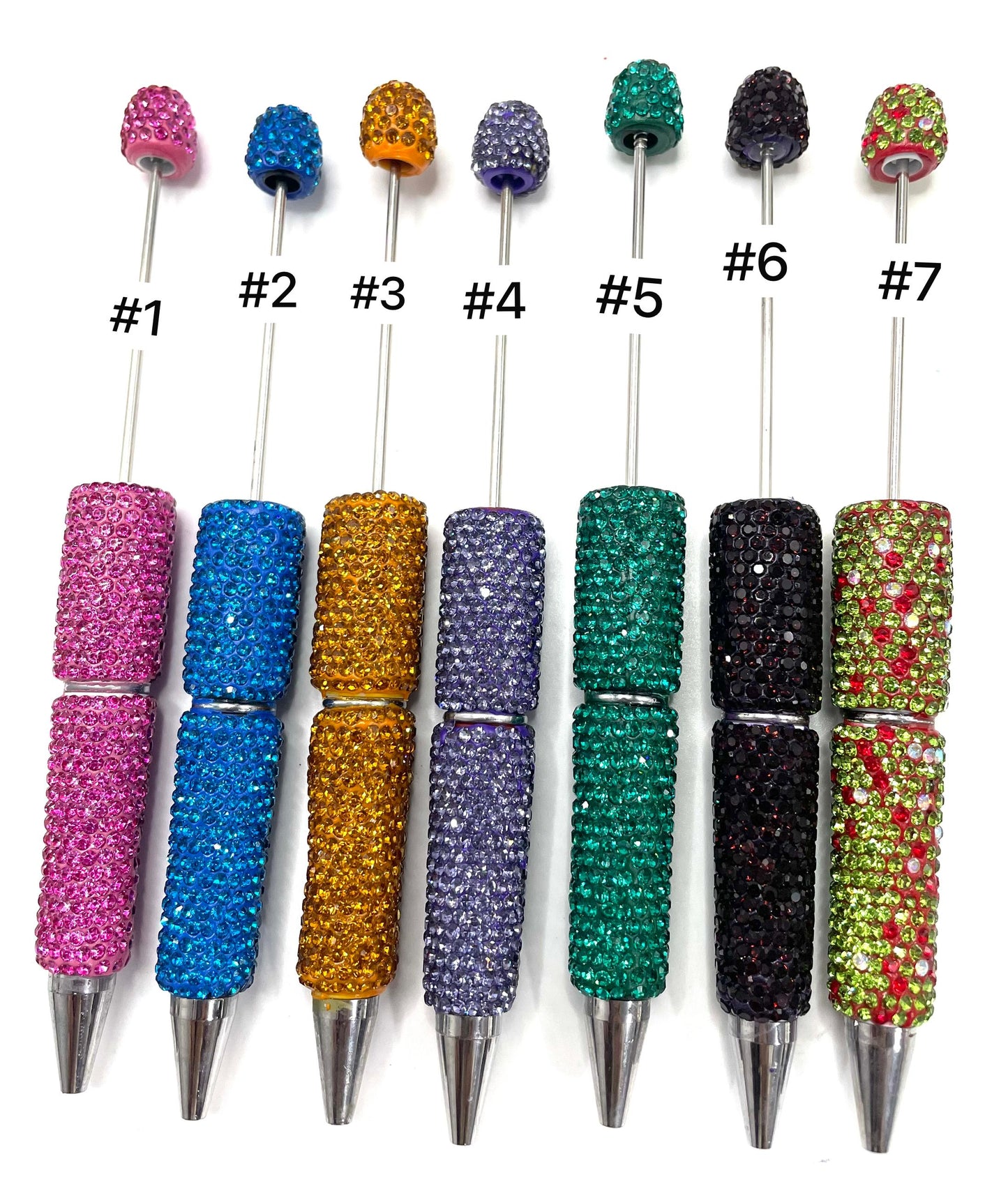 #1-#26 solid color clay rhineston pens diy pens Diy Rhinestone beadable pen Rhinestone pen Bling pen solid color Random MiX