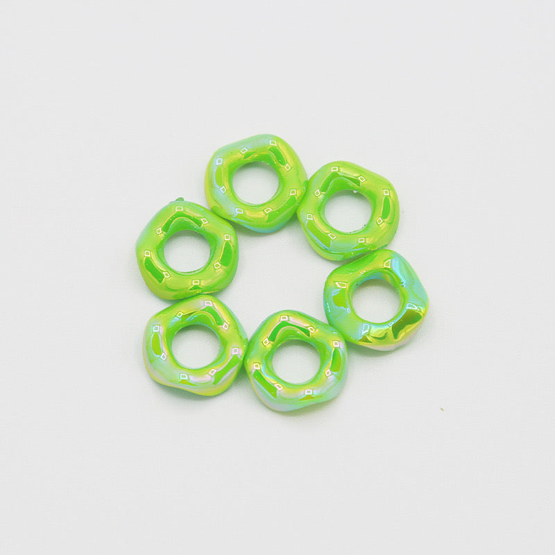 glossy solid color neon uv wavy spacer wave spacer plastic UV color neon uv color mix 15mm