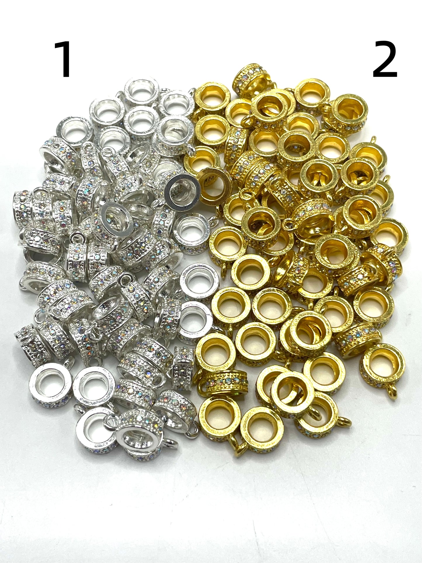Metal beads DIY pendant accessories Inlay Rhinestone