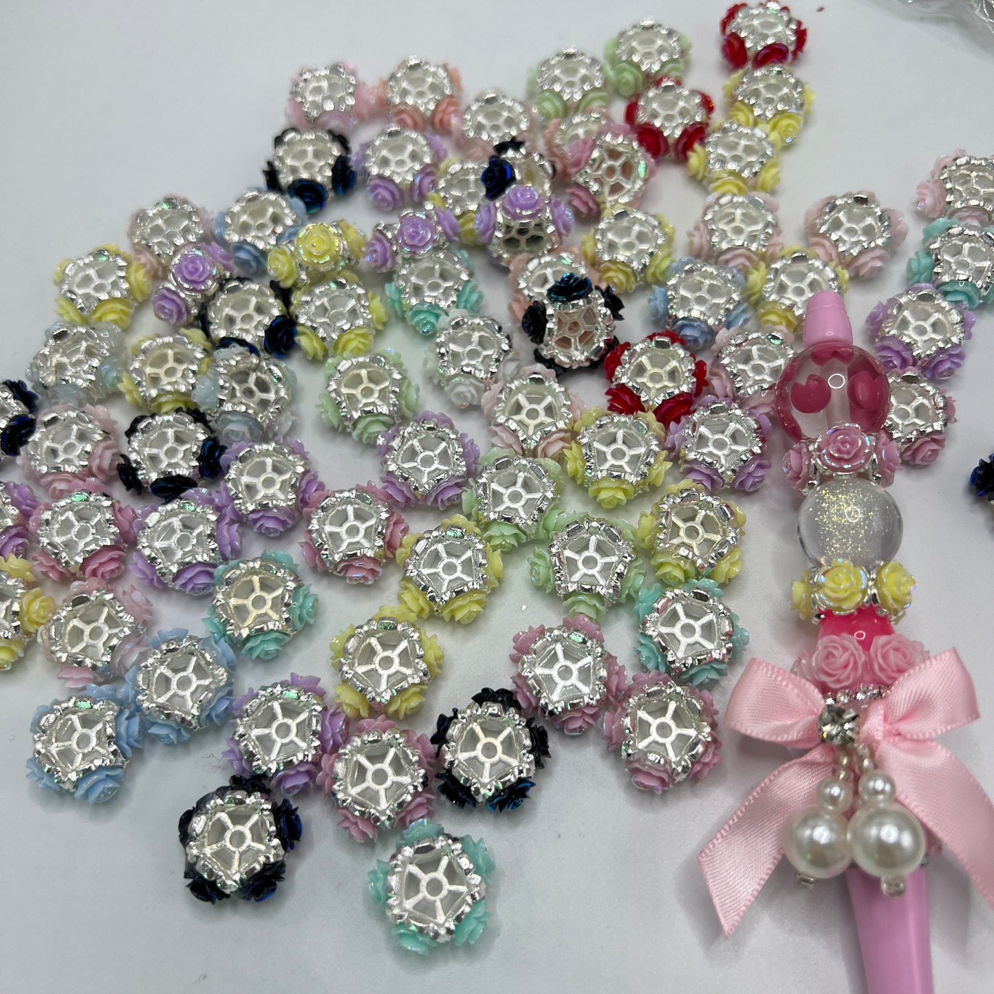 flower spacer mental spacer with flower random mixed