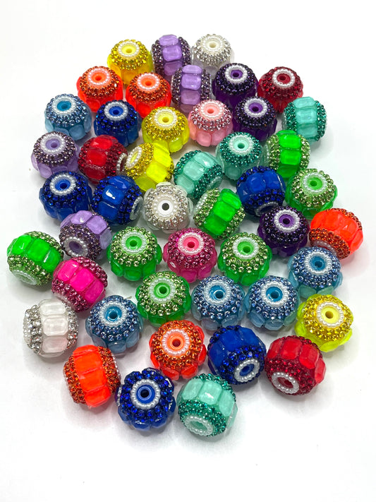 Fancy Beads Pumpkin beads Neon Rhinestone Pearl spacers Mirror Random Mix