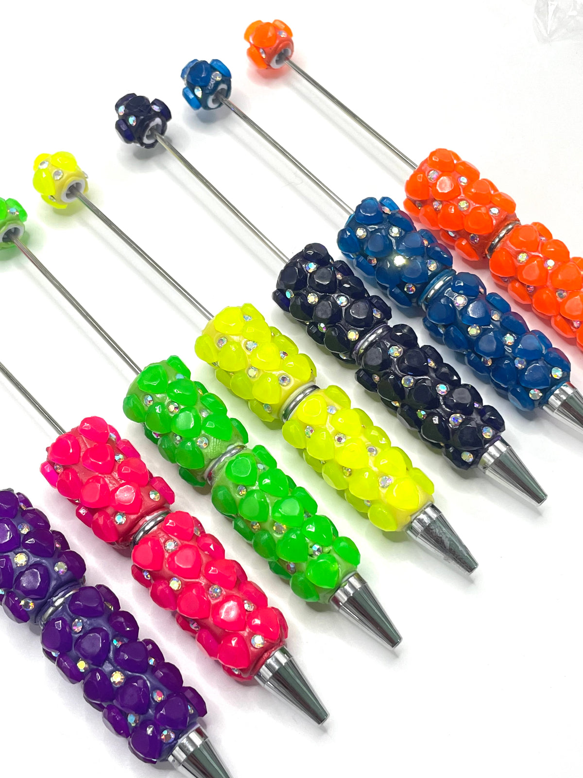 Neon Fluorescent color Heart and bubbles Clay DIY Bead Pen Random Mix