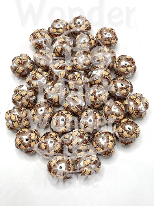 Clay beads Acrylic heart design Fashion beads 20mm Random Mix