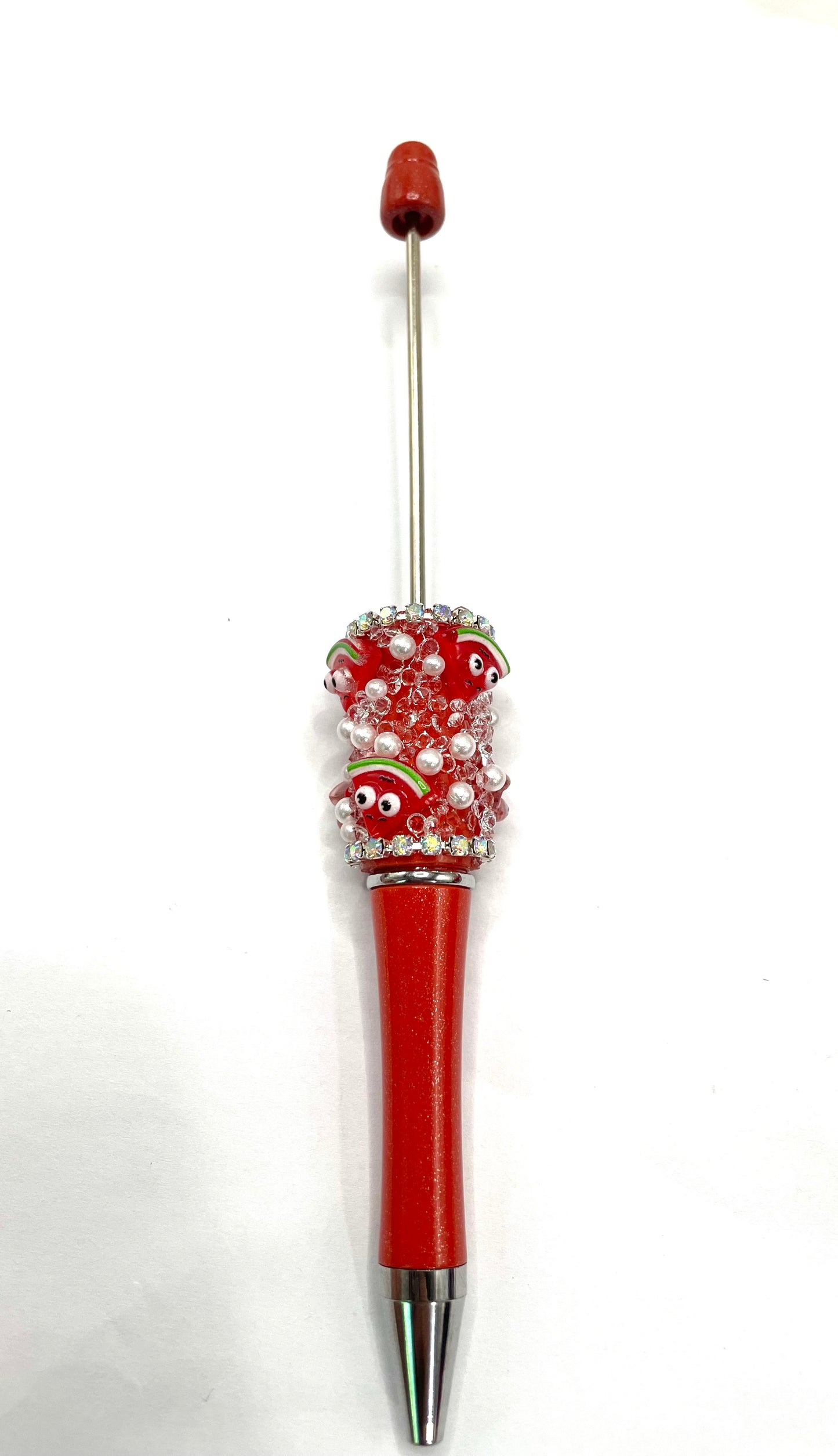 diy pens strawberry pens watermelon pens ornaments with sugar and pearl and rhinestone chain colored pens