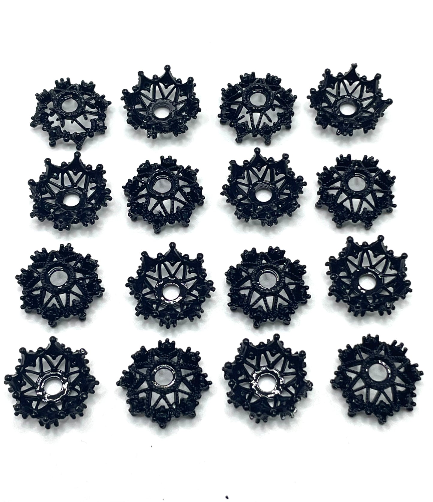 metal bead cap Ice crystal spacer Snow flake gasket 14mm 12mm Random Mix