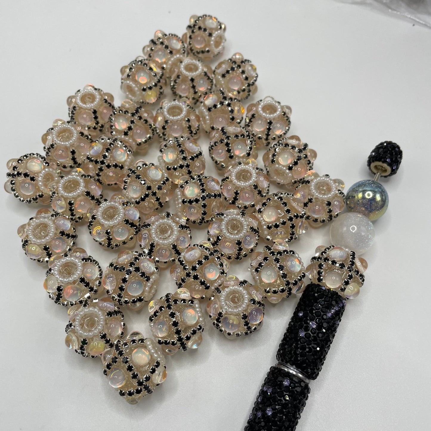 Bubble bead with chain fancy beads