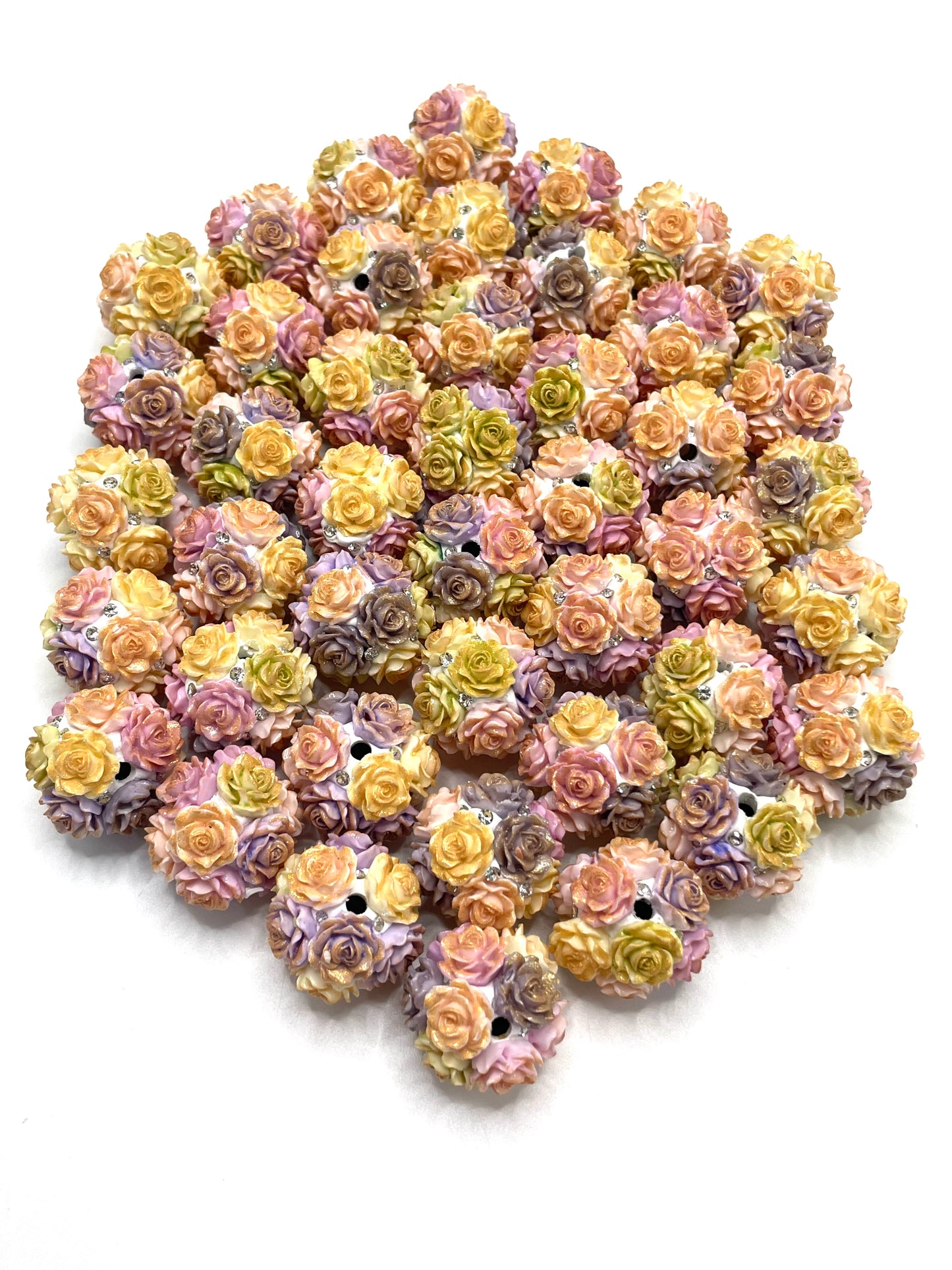 Flower beads Brown color series Warm color scheme Colored sequins 20mm