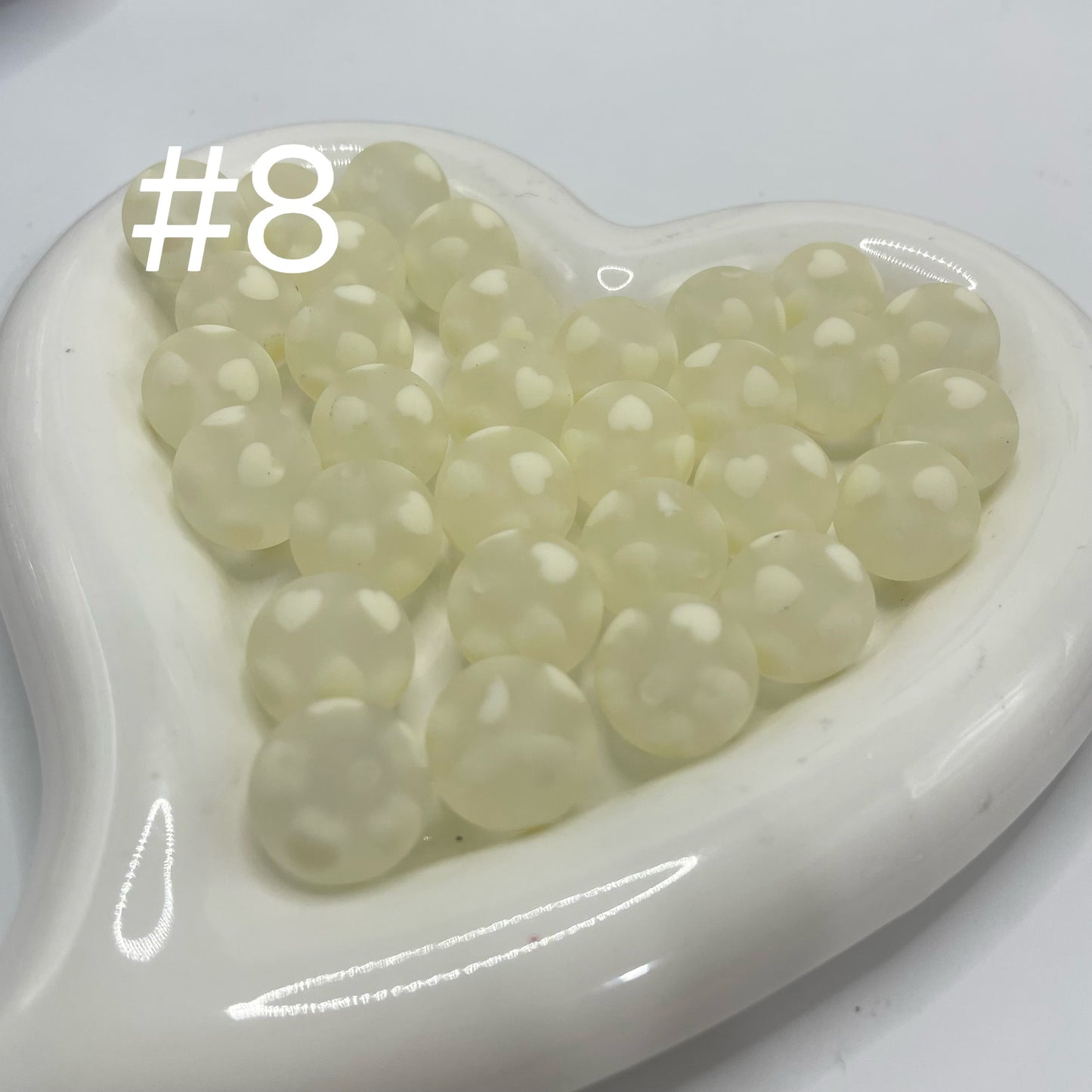 16mm Matte heart acrylic beads jelly heart beads heart beads