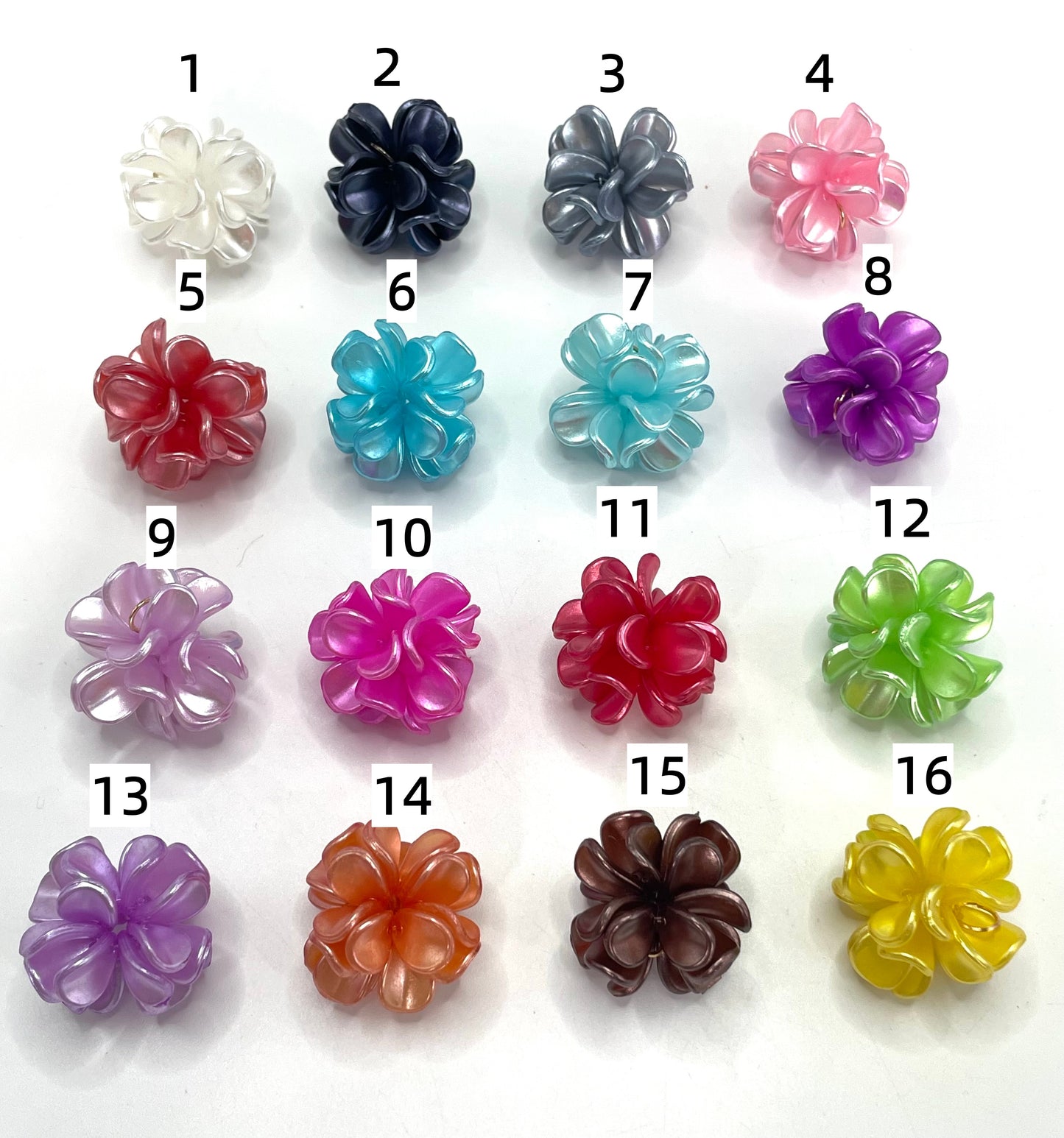 More colors Three-dimensional flower UV Resin bead with hook loop attach to charm ,Random Mix 25mm
