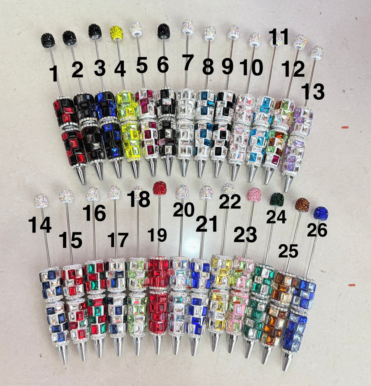 diy beaded beadable beady fancy crytal baguette squaure shaped rhinestone pen