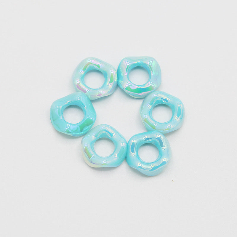 glossy solid color neon uv wavy spacer wave spacer plastic UV color neon uv color mix 15mm