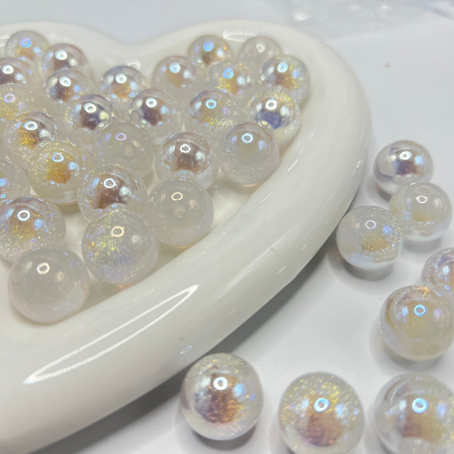 acrylic uv galaxy glitter beads diy beads colored random mix 16mm