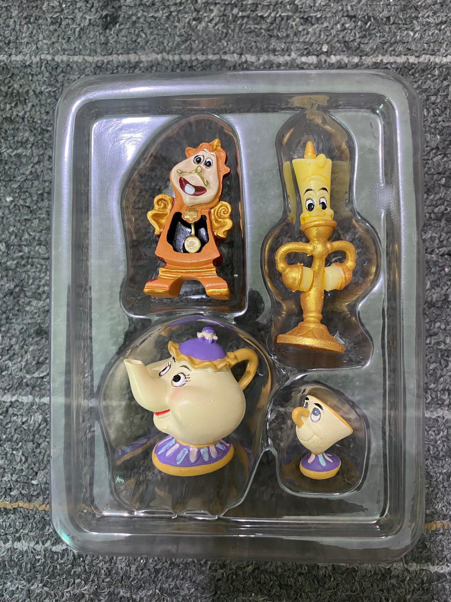 Beauty and beast candle clock set 4 pcs characters cartoon