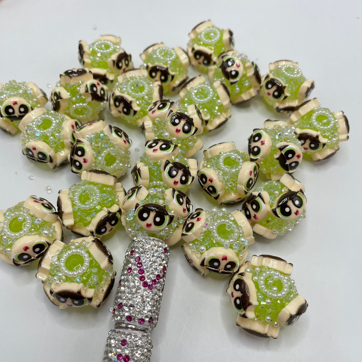 Ppg sugar beads ppg acrylic bead with pearl sugar fancy character bead diy beaded beadable bead