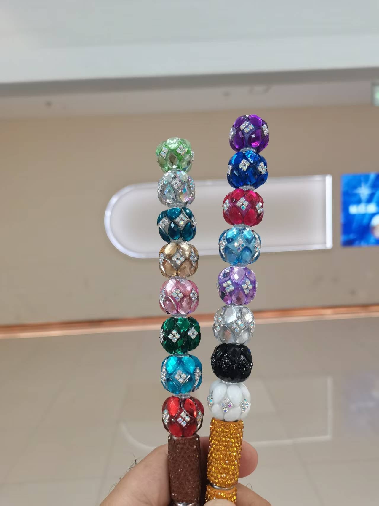 DIY beaded beadable fancy beads with rhinestones rhombus surface acrylic stone ,randomly mix