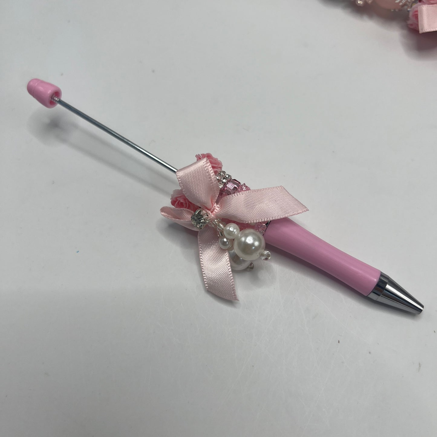 Beadable pen bow pen bow with pearl pen