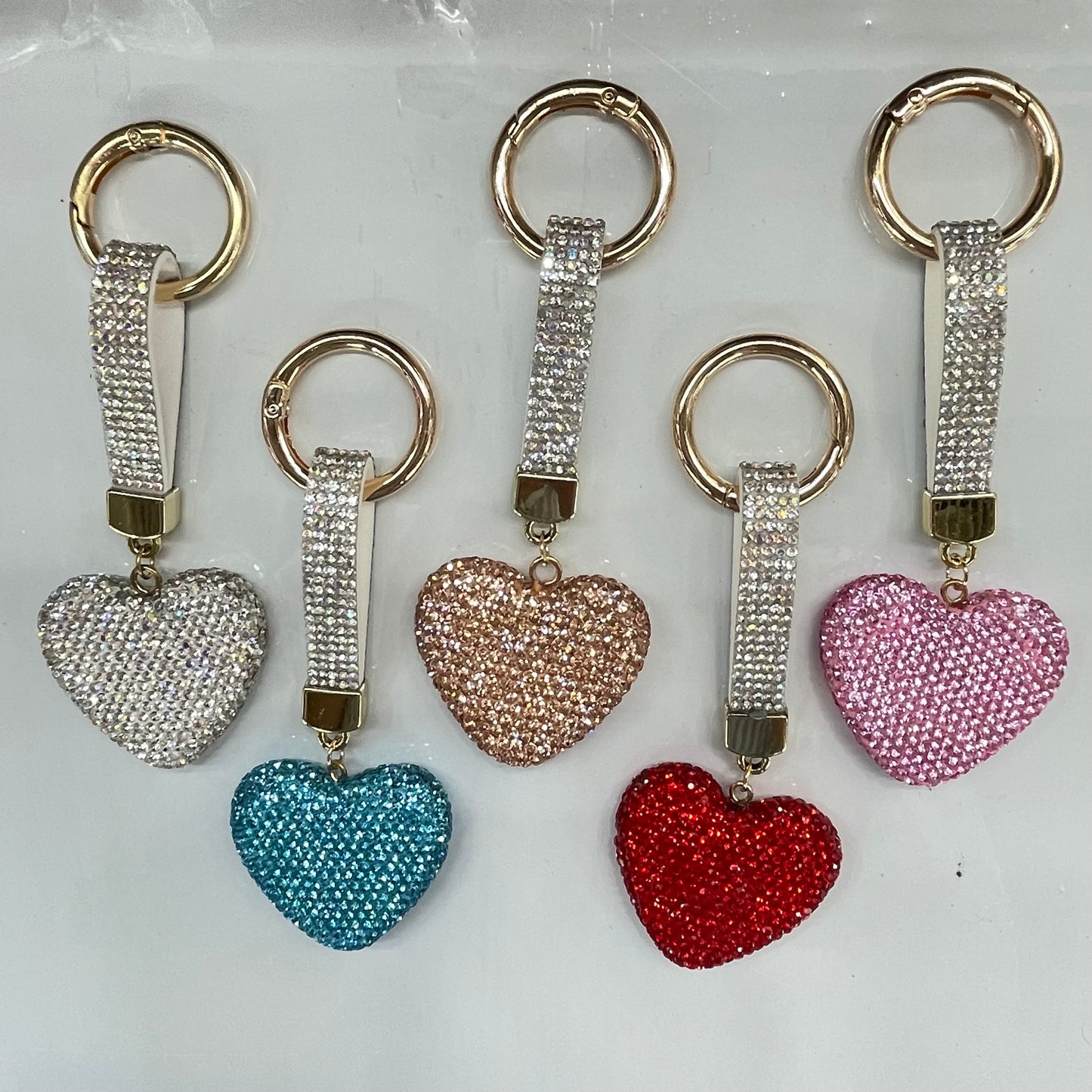 Keychain heart keychain rhinestone heart keychain