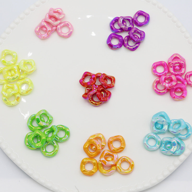 glossy solid color neon uv wavy spacer wave spacer plastic UV color neon uv color mix 15mm
