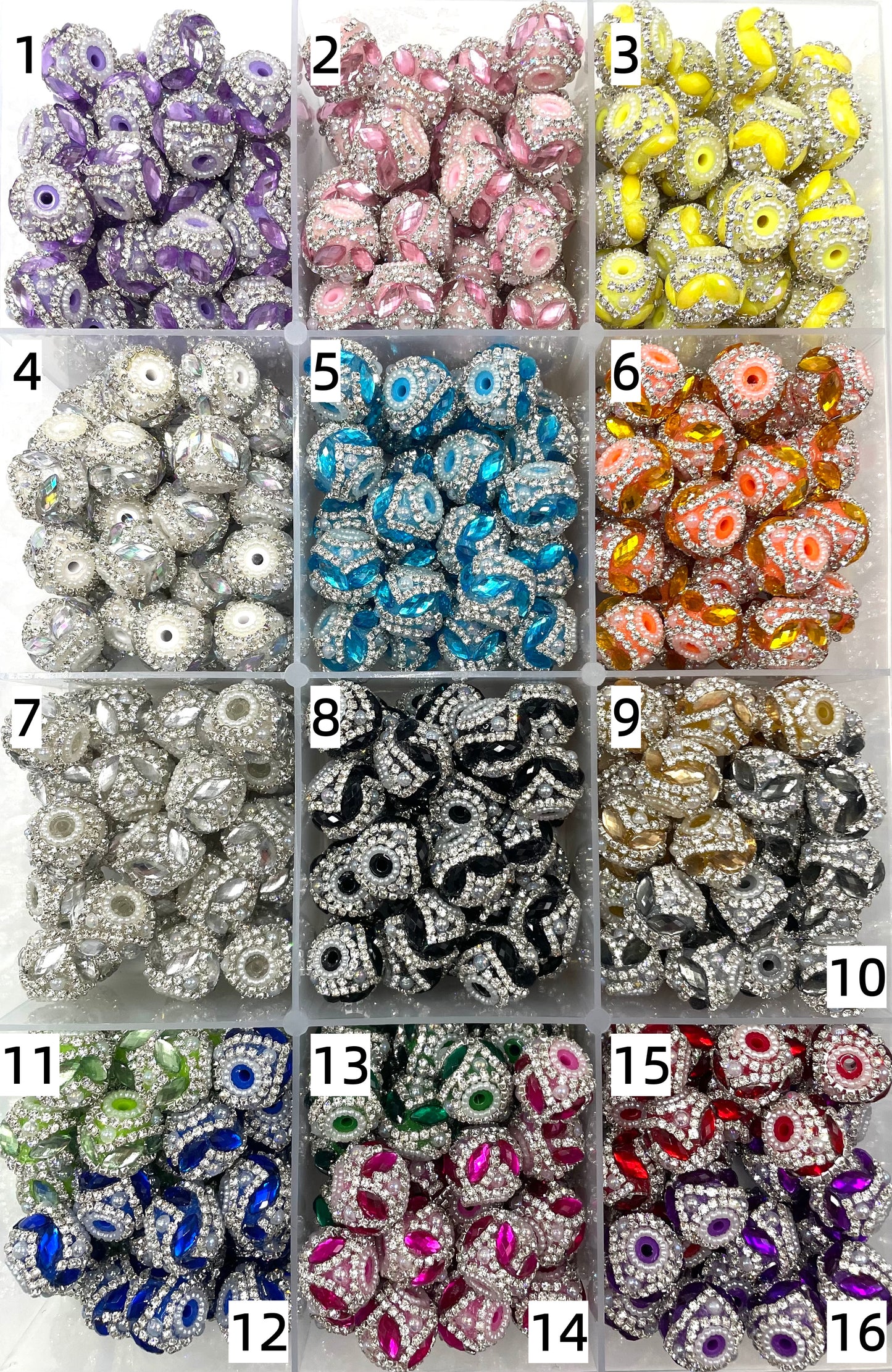 Fancy Beads Rhombus zigzag Chain Pearl gasket Bubble Random Mix