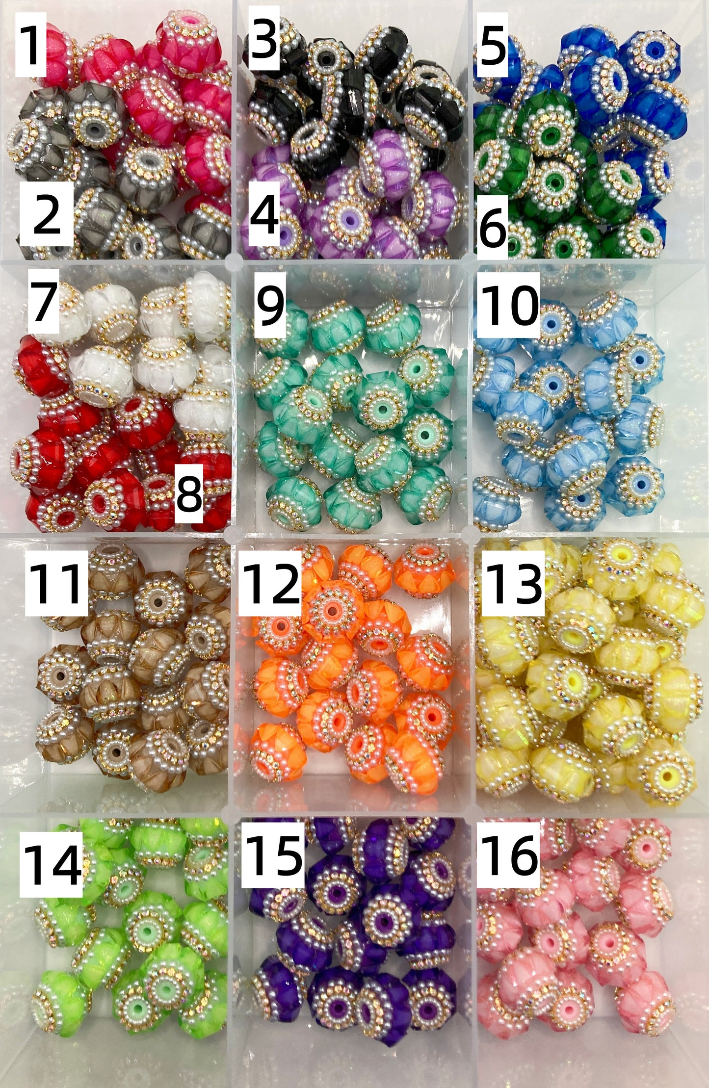 Fancy Beads Pumpkin beads Golden Chain Pearl gasket Bubble Random Mix 19mm