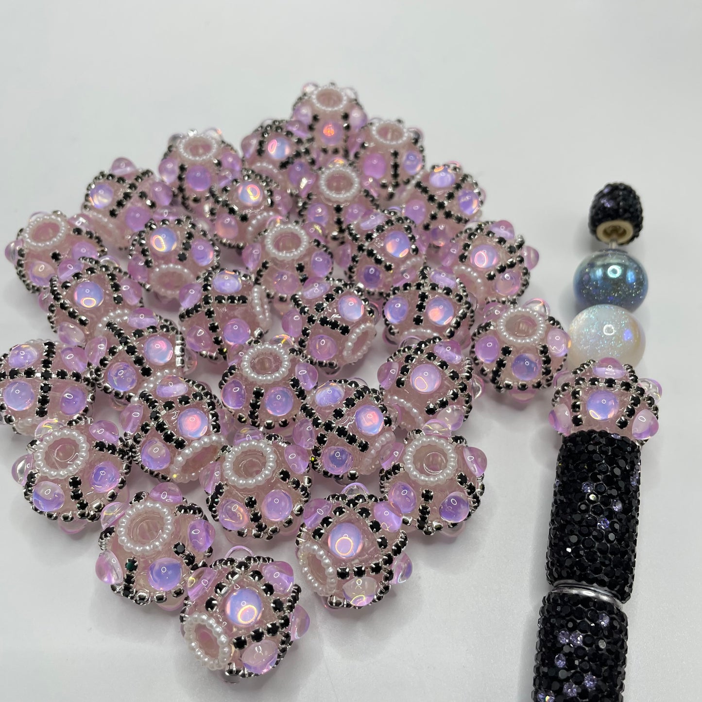 Bubble bead with chain fancy beads