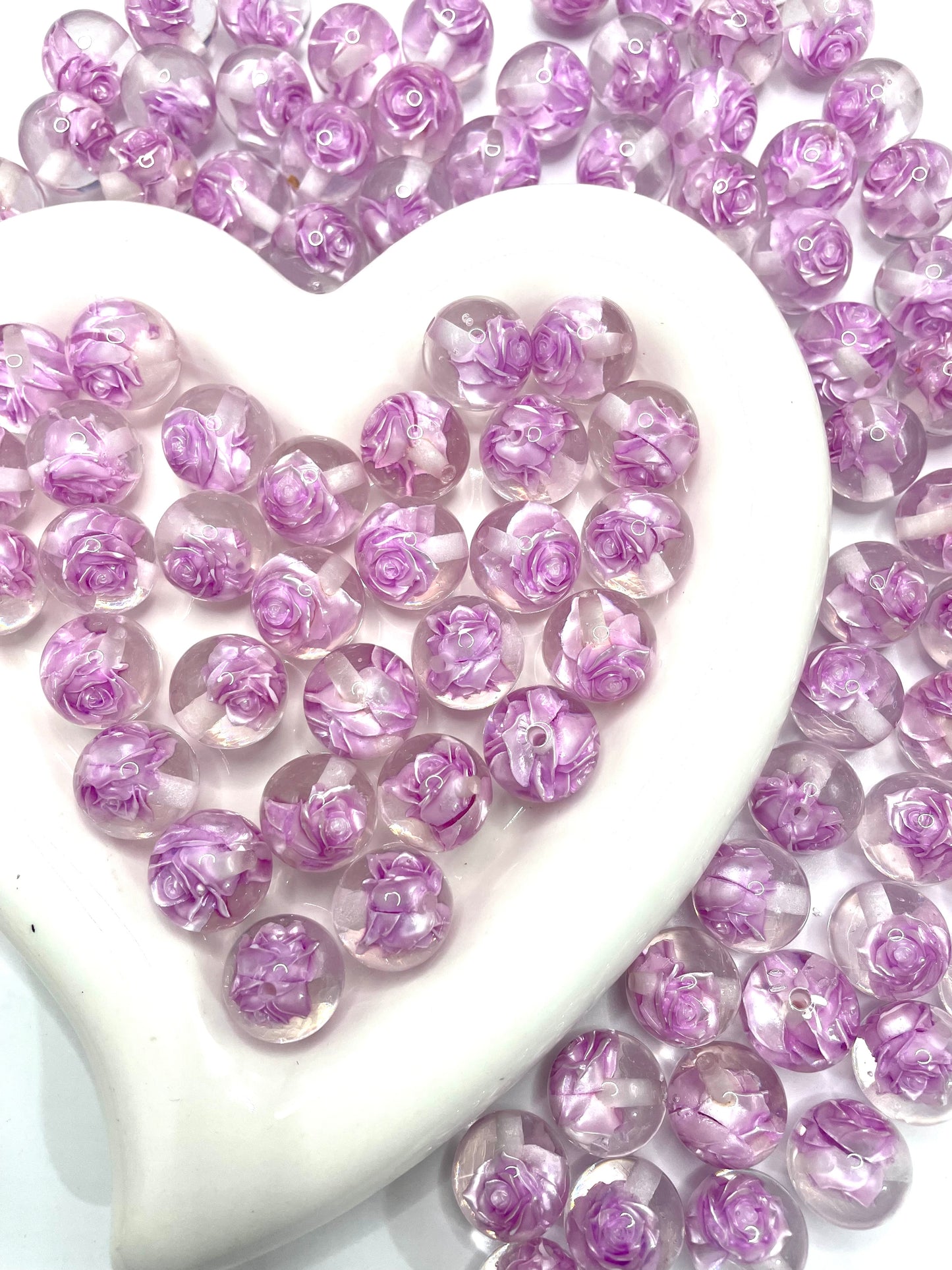 16mm acrylic resin beads with uv rose resin bead random mixed