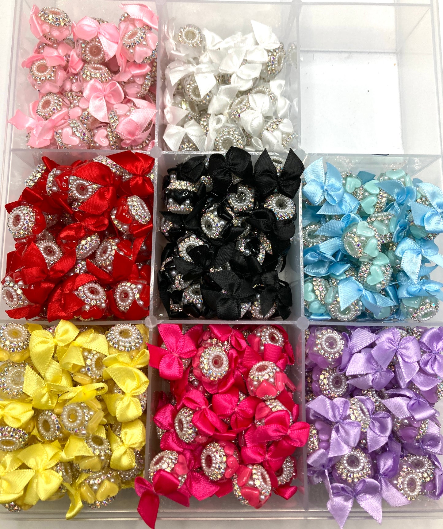 Acrylic beads Love-themed bowknot textile bow acrylic beaded necklace Random Mix