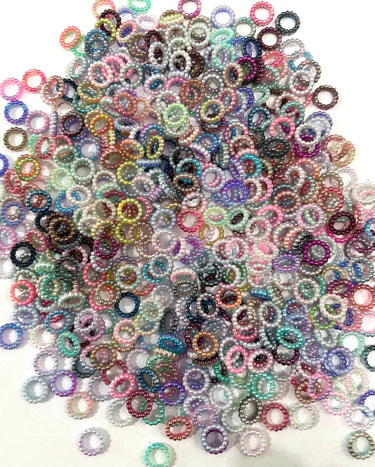 Mulitcolor Colorful Circle Pearl Round Shape Acrylic Spacers,Random Mix,10mm