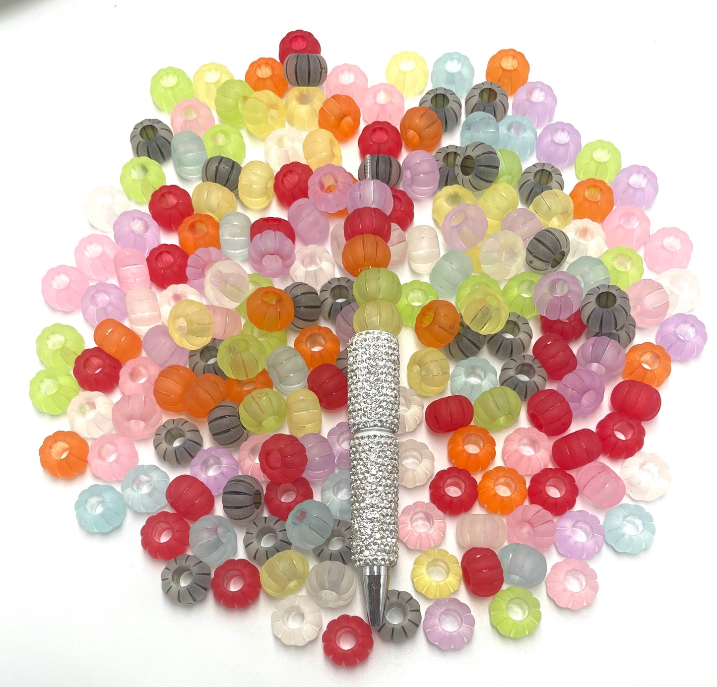 Frosted Acrylic Pumpkin Beads Multicolor Loose Beads For Bracelet DIY Craft