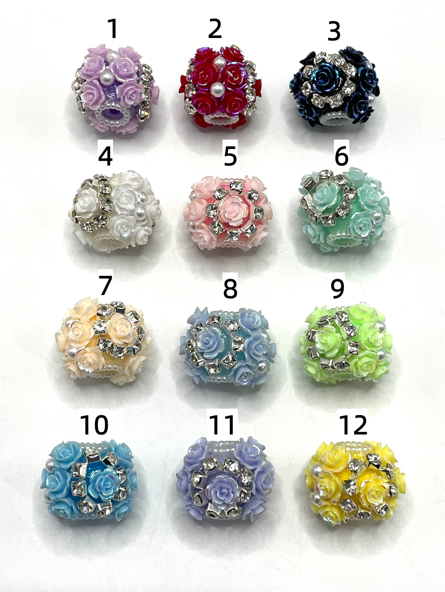 flower fancy Flower bead multicolour rose Chain Pearl acrylic Solid bead 23mm Random Mix