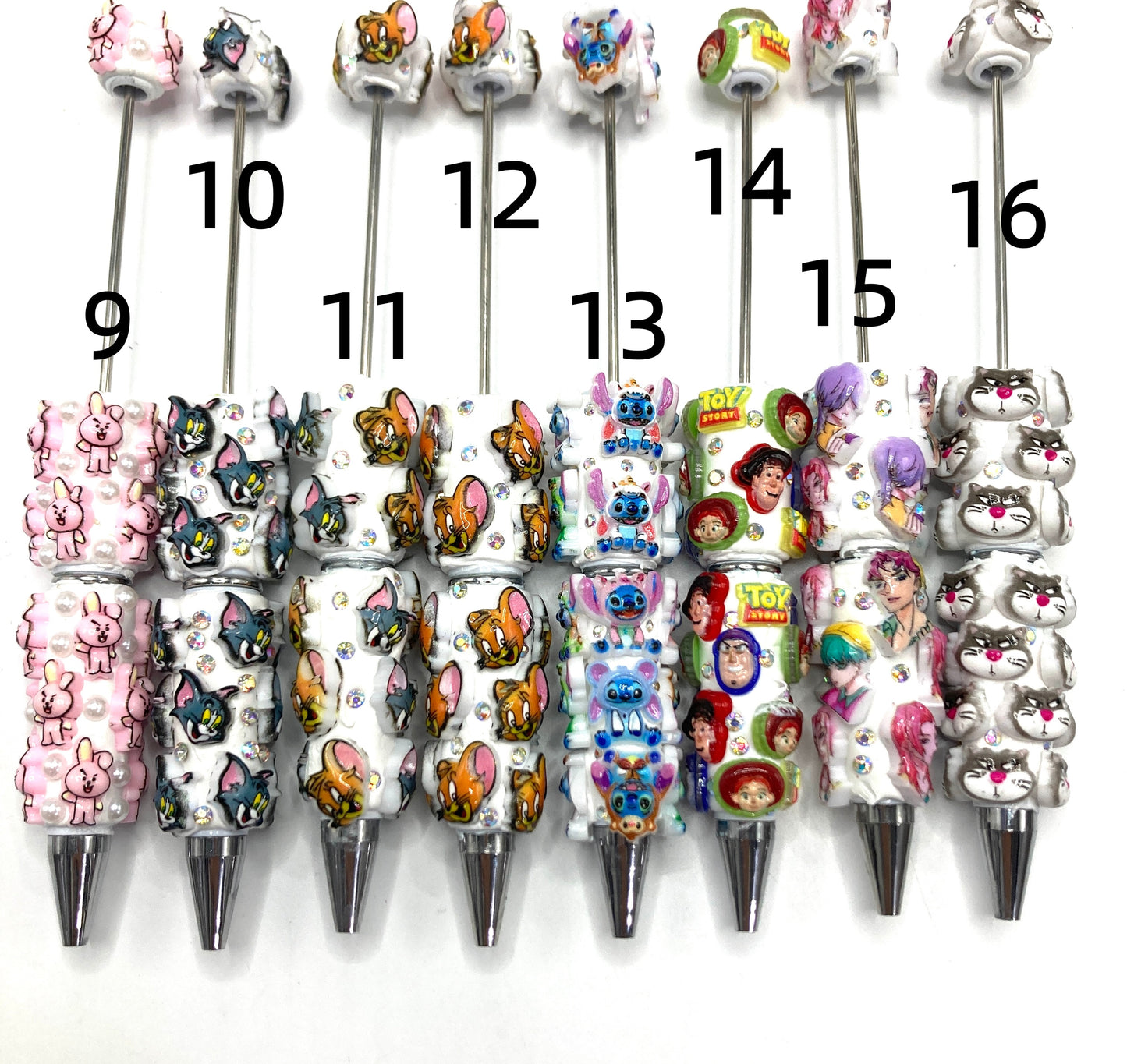 Clay pen Cartoon character Anime characters Mickey Mouse Donald Duck Disney The Cat and the Mouse Toy Story Snoopy Fat Cat Random Mix diy Beaded pen Clay DIY Bead Pencil Random Mix
