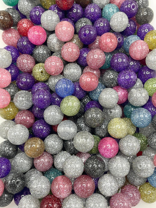 Acrylic bead glitter Colorful acrylic beads 16mm Random Mix