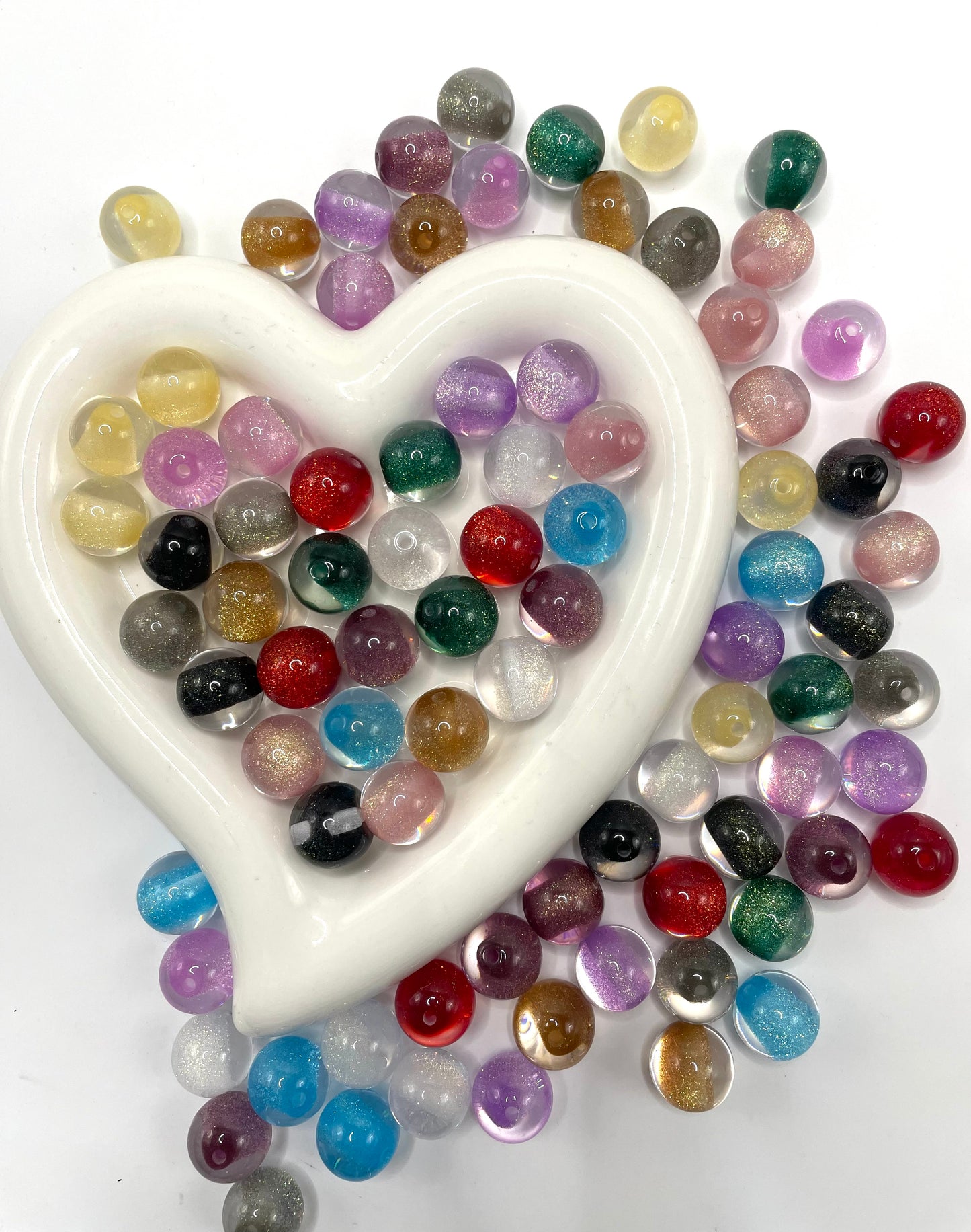 Acrylic glitter bead colorful random mix color 16mm