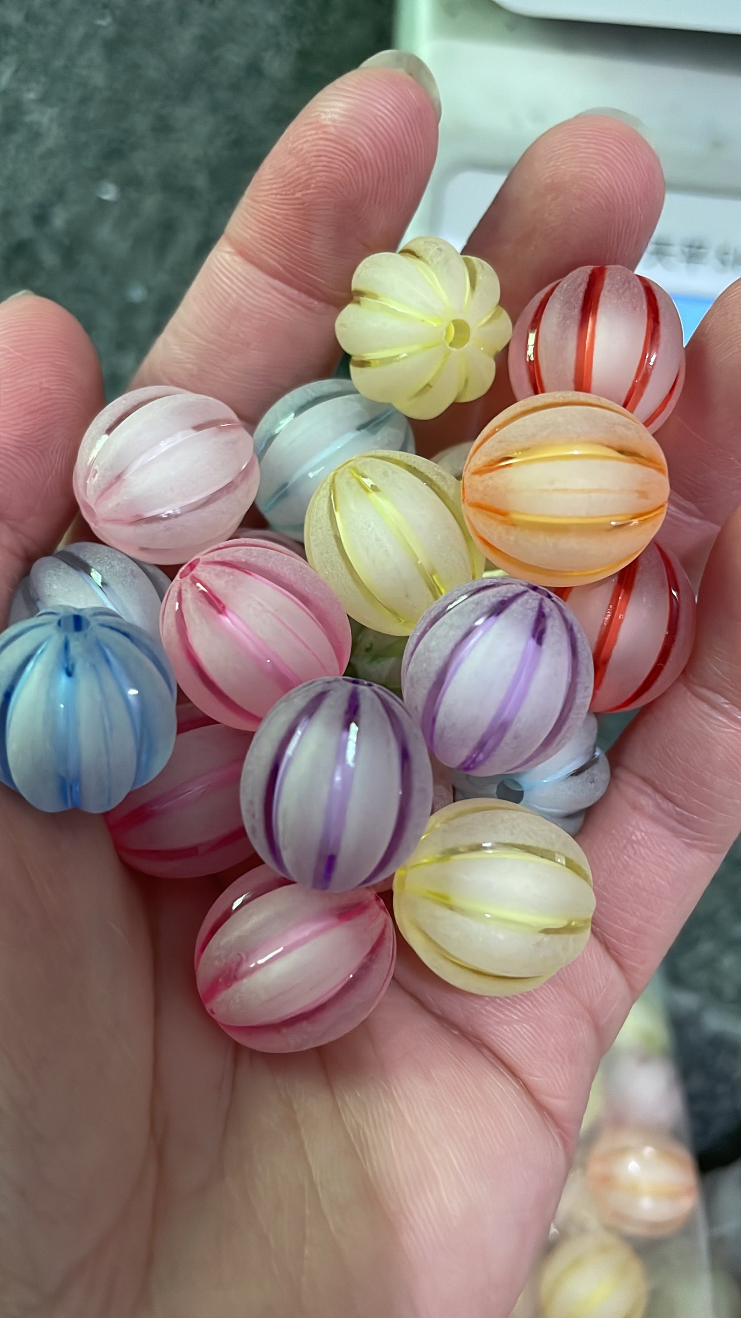 Pumpkin Bead Lantern Bead Colorful Frosted Acrylic Pumpkin Bead (11mm &16mm &20mm)