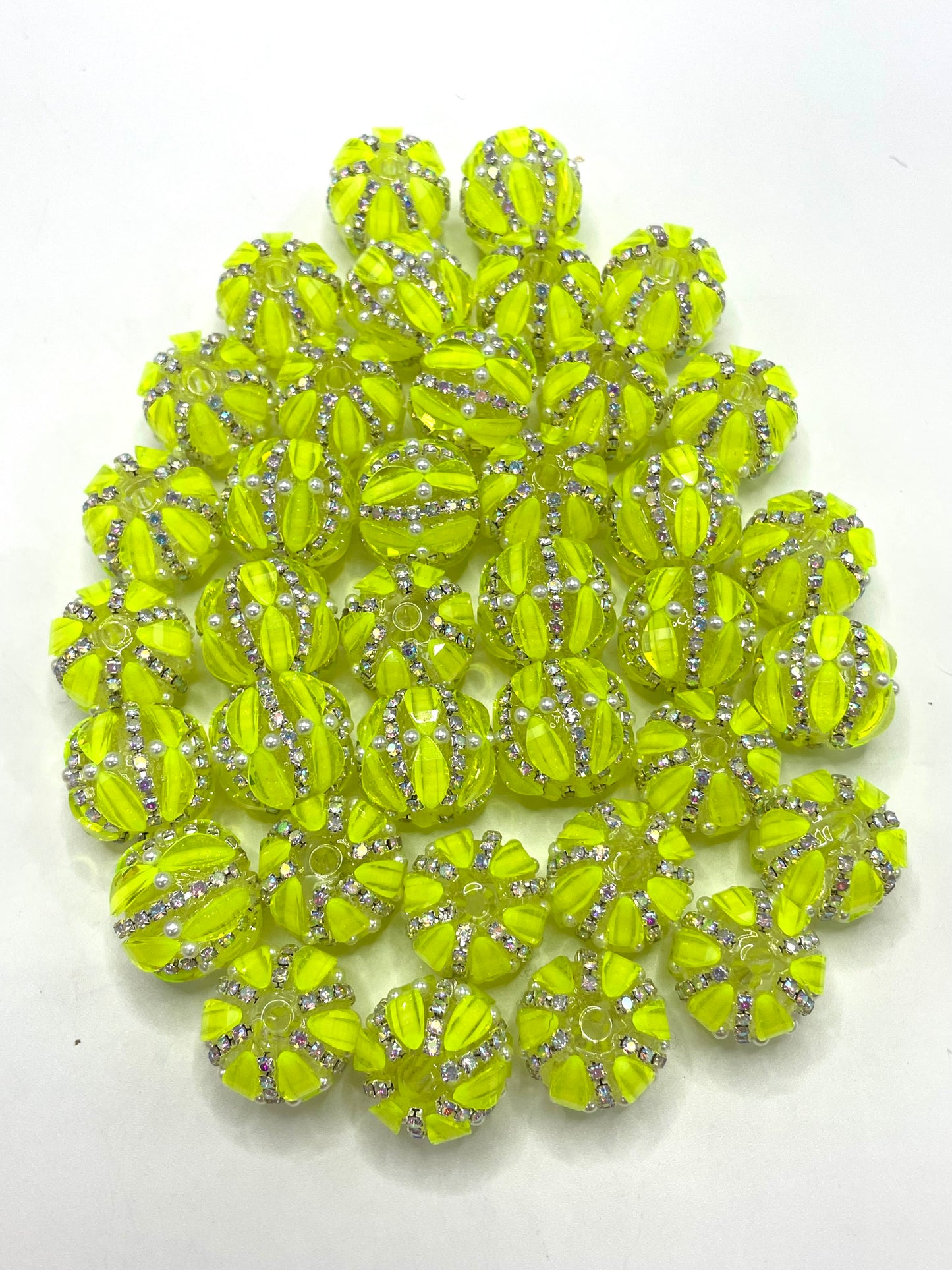 Fancy Beads Neon Color Series Pumpkin beads Double-layered chain beads 18mm Random Mix