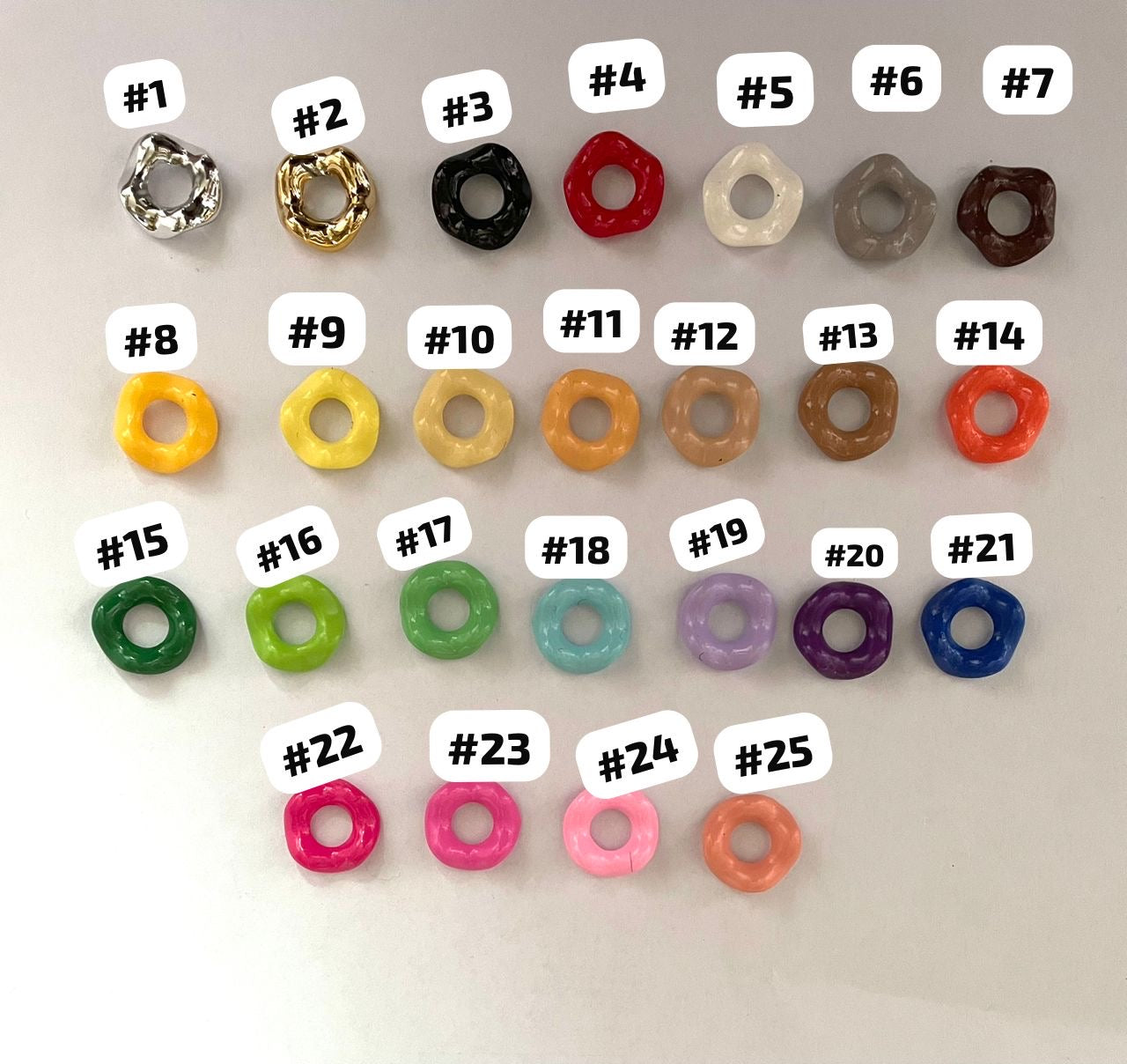 Beaded beadable acrylic glossy shiny wave wavy spacer 15mm