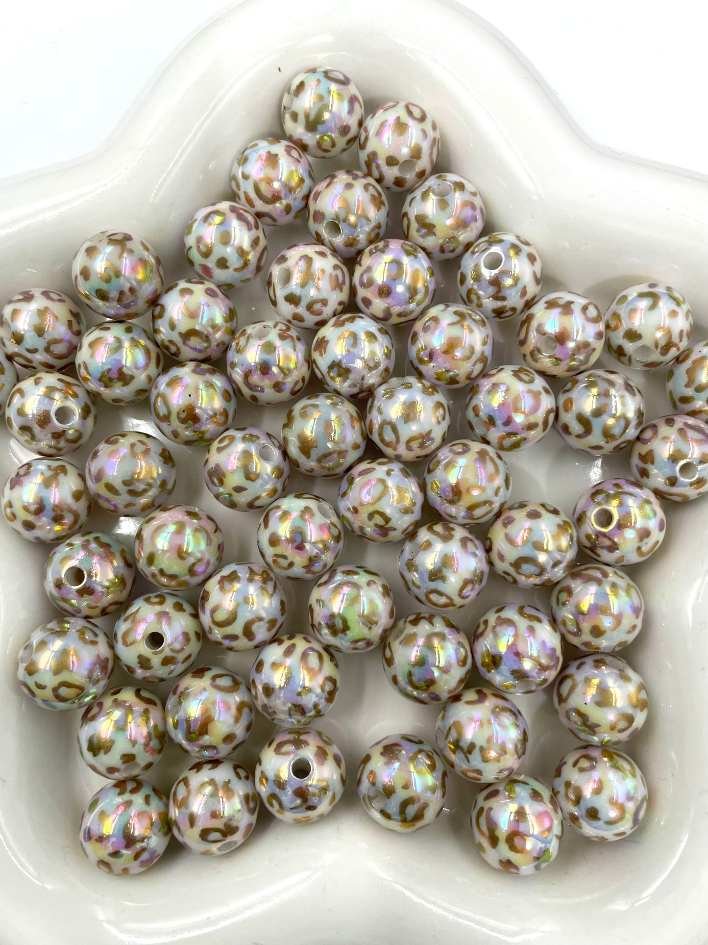 acrylic black Leopard print Transparent color Random Mix 15mm