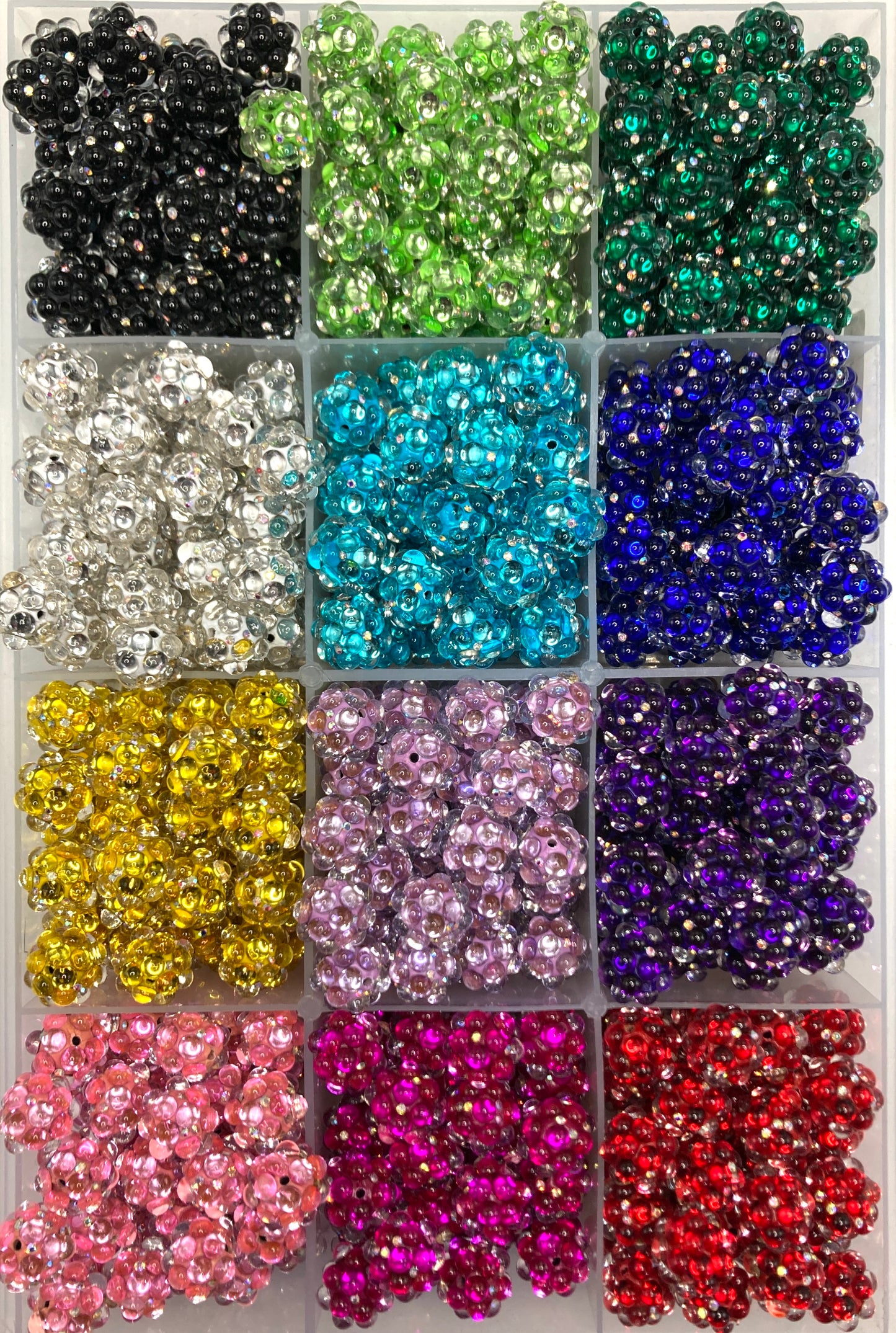 Large bubbles Rhinestone Bubble beads Colored clay beads Random Mix