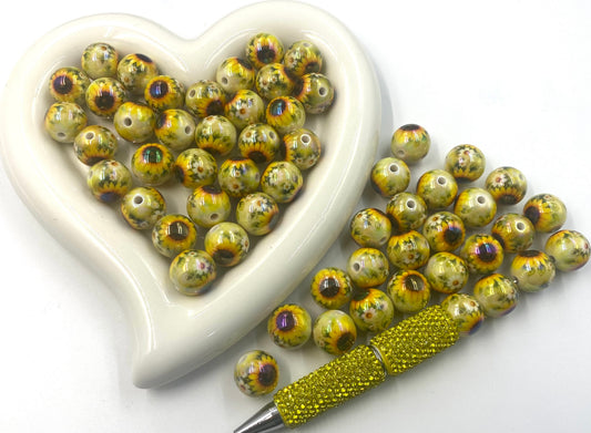 Acrylic transparent beads for anime and cartoon designs Acrylic bee beads Sunflower 16mm