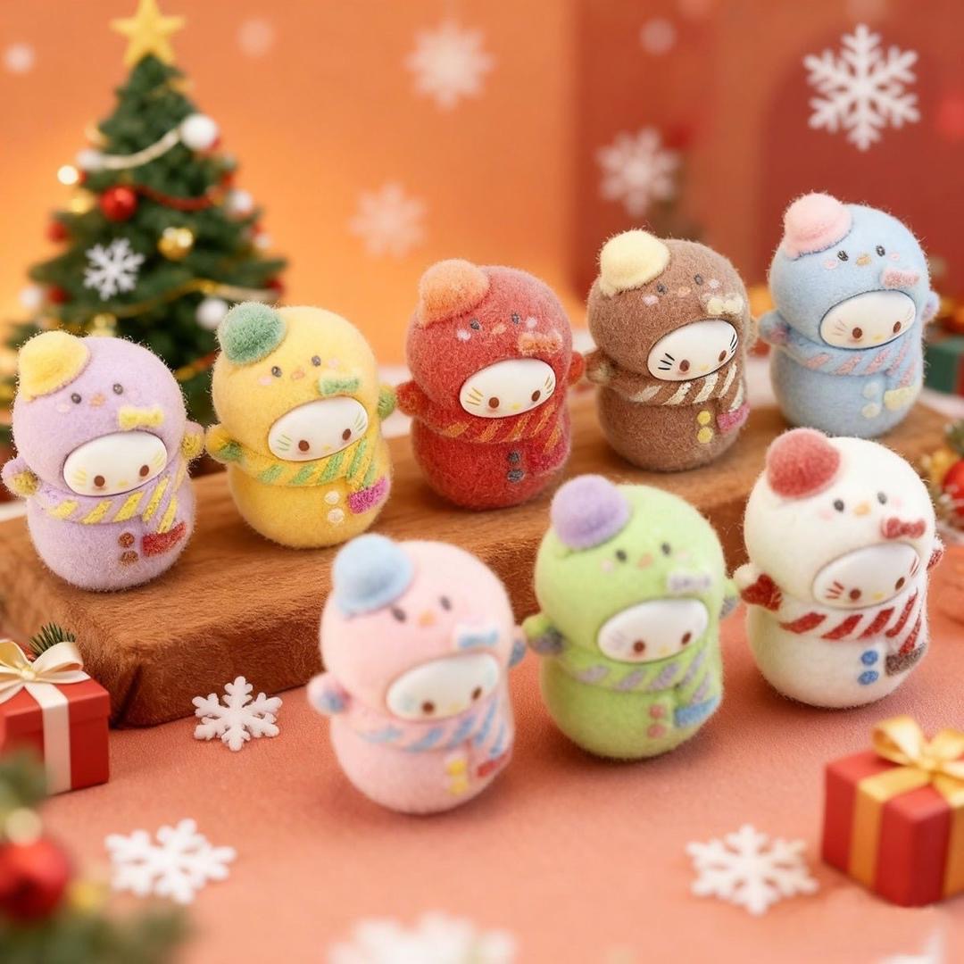 DIY topper with doll fuzzy flocked HK for Christmas gift