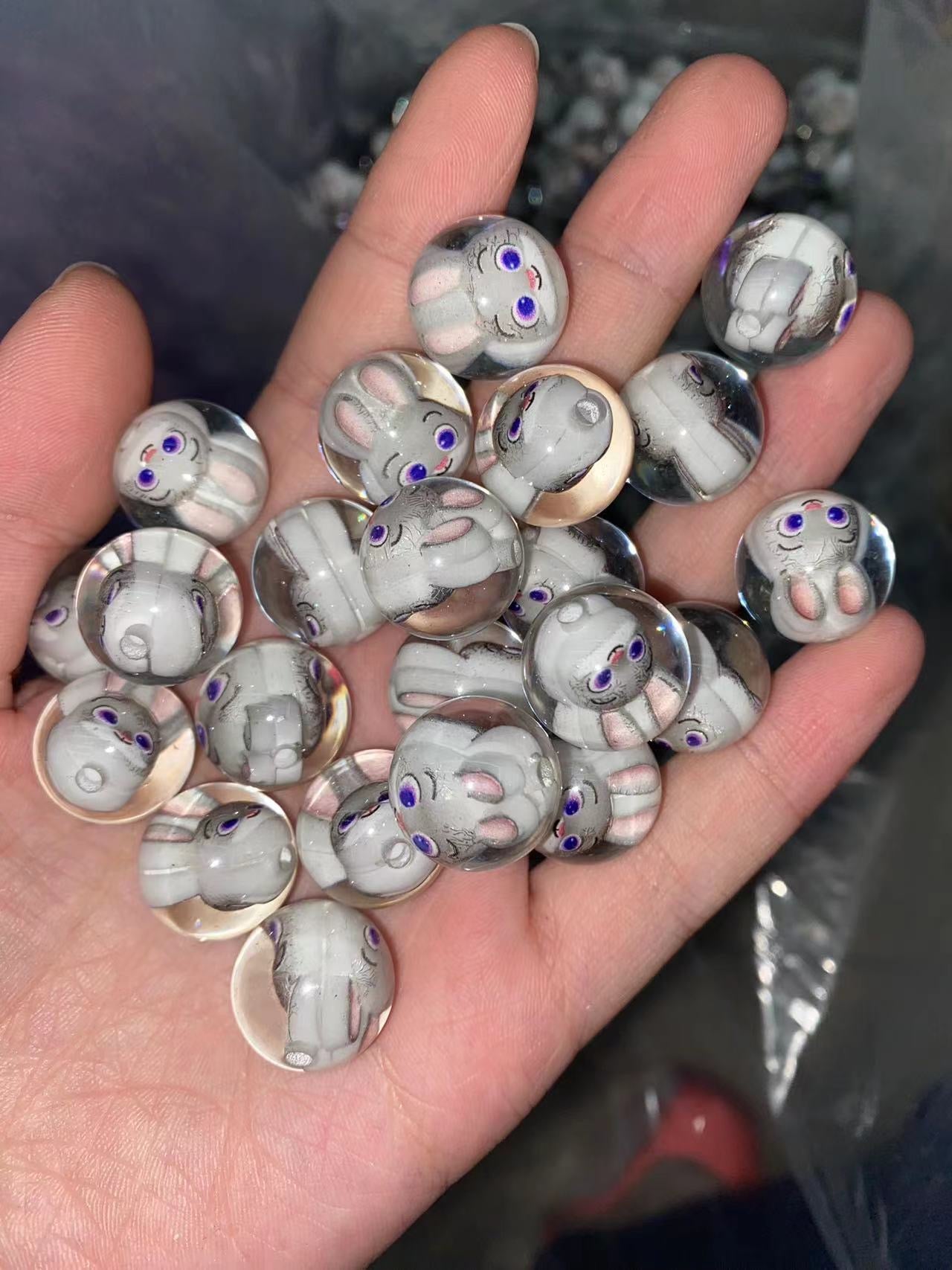 16mm acrylic bead with character