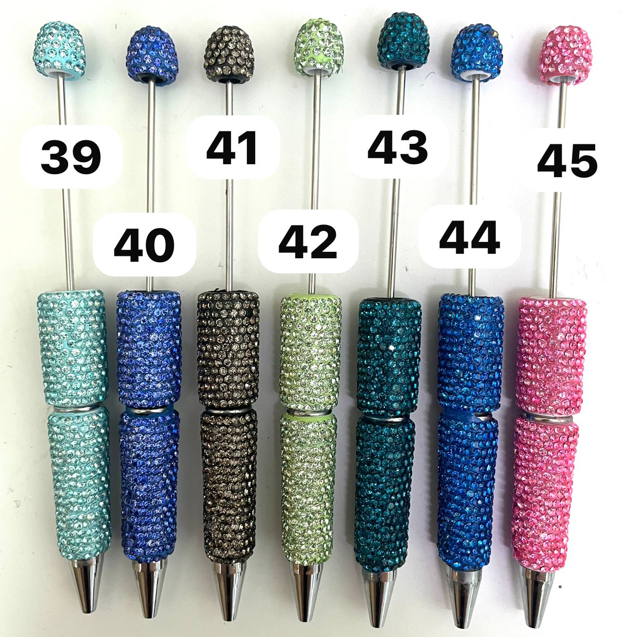 #1-#45 solid color clay rhineston pens diy pens Diy Rhinestone beadable pen Rhinestone pen Bling pen solid color Random MiX